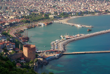 Red tower in Alanya, Turkey