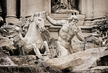 Fragment of Trevi Fountain (Fontana di Trevi), Roma, Italy
