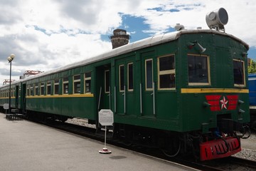 Fototapeta premium Old train wagon in the train station