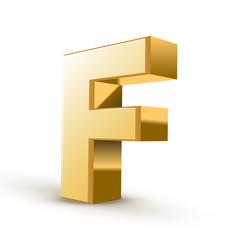 3d golden letter F