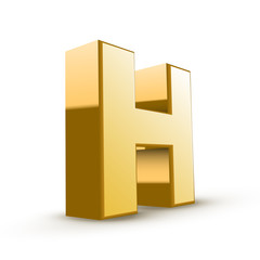 Obraz premium 3d golden letter H