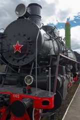 Fototapeta na wymiar Vintage steam powered railway train