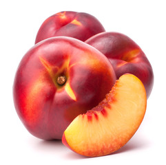 Nectarine fruit isolated on white background cutout