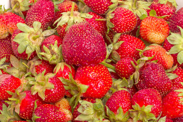 Background of ripe strawberries