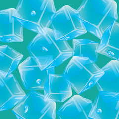 Droplets of ice. Vector seamless background.