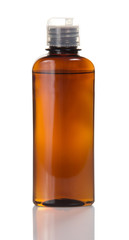 Man's cosmetics for hair in the glass bottle