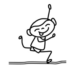 hand drawing happy kids