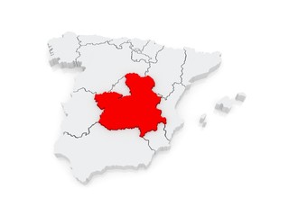 Map of Castilla - La Mancha. Spain.