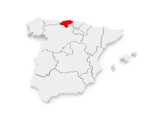 Fototapeta premium Map of Cantabria. Spain.