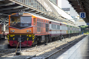 Fototapeta na wymiar Train in Hua Lamphong Station