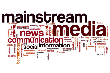 Obraz premium Mainstream media word cloud