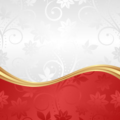 white and red floral background