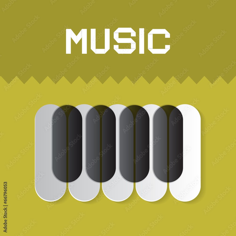 Poster abstract music vector keyboard symbol on green background