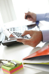 Business financier working at bank