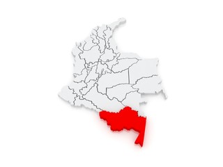 Map of Amazonas. Colombia.