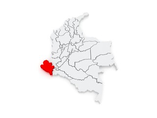 Map of Narino. Colombia.