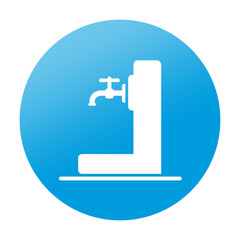 Etiqueta redonda fuente de agua potable