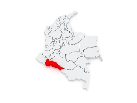 Map of Putumayo. Colombia.