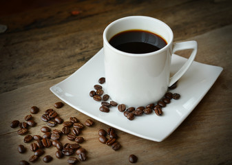 coffee cup and coffee beans