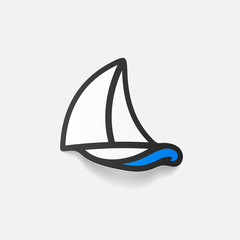 realistic design element: sailboat