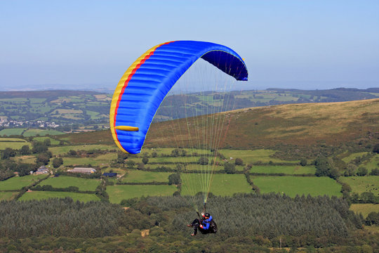 paraglider over Dartmoor