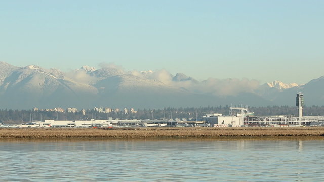 Fraser River, Jet Take Off, Vancouver Airport