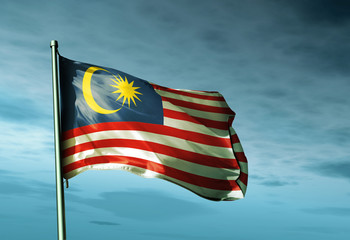 Malaysia flag waving on the wind