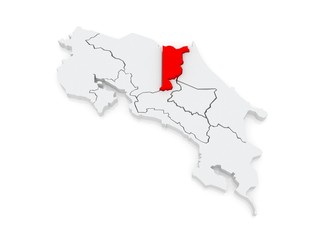 Fototapeta premium Map of Heredia. Costa Rica.