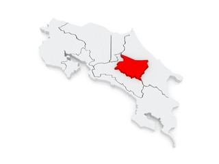 Fototapeta premium Map of Cartago. Costa Rica.