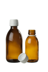 brown glass bottle for medical syrup