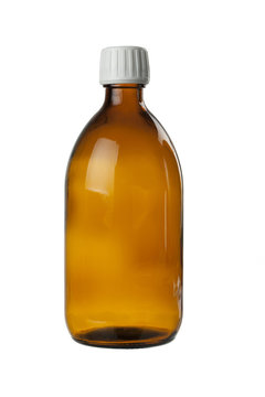 brown glass bottle for medical syrup