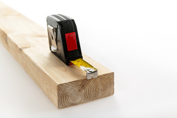 Tape measure on wood