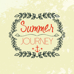 Vector hand drawn nature background, summer journey