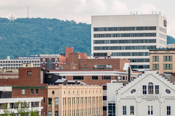 roanoke virginia city skyline on a sunny day