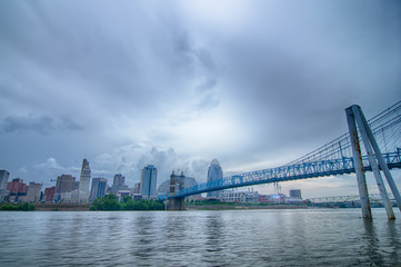 Fototapeta na wymiar Cincinnati skyline. Image of Cincinnati skyline and historic Joh