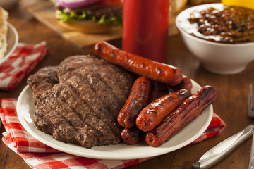 Grilled Hamburgers and Hot Dogs