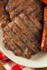 Grilled Hamburgers and Hot Dogs