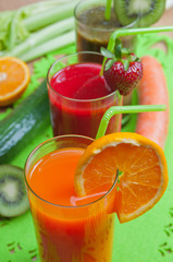 Colorful smoothies