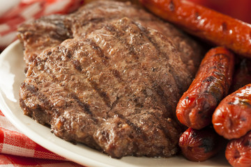 Grilled Hamburgers and Hot Dogs