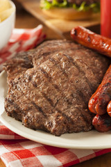 Grilled Hamburgers and Hot Dogs