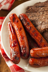 Grilled Hamburgers and Hot Dogs