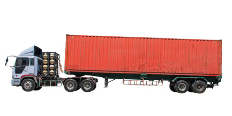 container on trailer truck