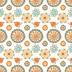Seamless color decorative flower pattern