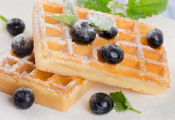 Belgian waffles with berries