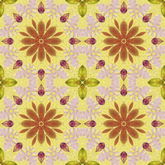 Seamless pattern with colorful leaves