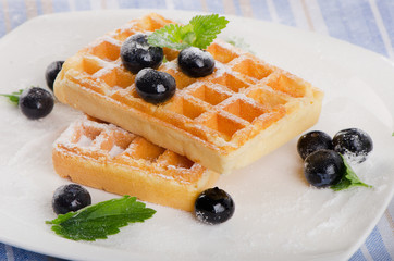 Belgian waffles with berries