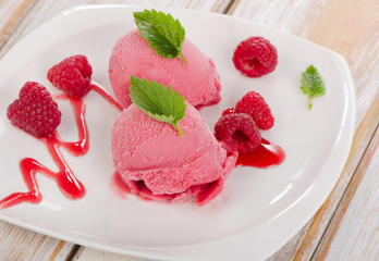 Raspberry sorbet
