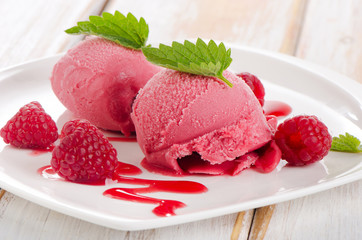 Raspberry sorbet