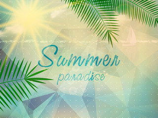 Abstract seaside view poster template