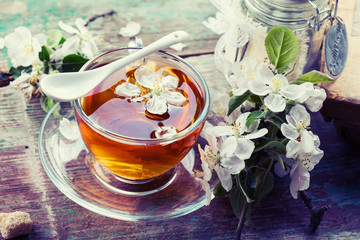 Cup of fresh herbal tea